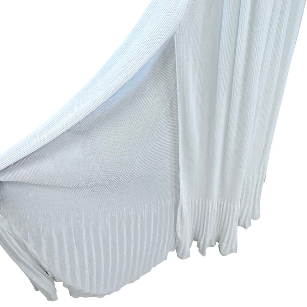New Veronica Beard Lilliana Plisse Pleated Halter Wite Maxi Dress Bridal Sz 4 - Picture 7 of 15